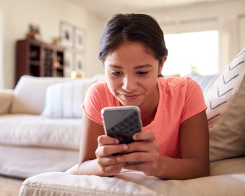 Girl looking at phone