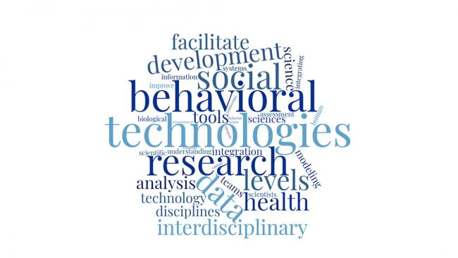 Word cloud focusing on different aspects of behavioral and social sciences research