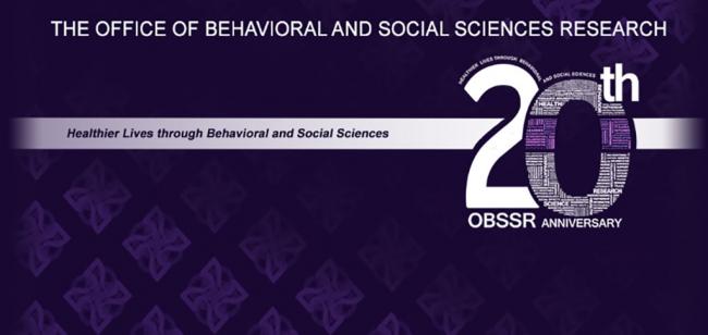 Banner for the Office of Behavioral and Social Sciences Research 20th Anniversary