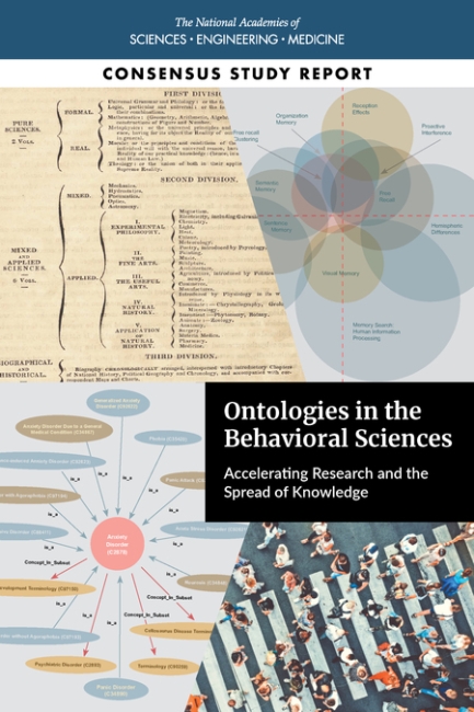 Cover of the National Academies of Science, Engineering, and Medicine consensus study report, Ontologies in the Behavioral Sciences: Advancing Research and the Spread of Knowledge.